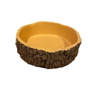 Crescent Faux Wood Plastic Decorative Container